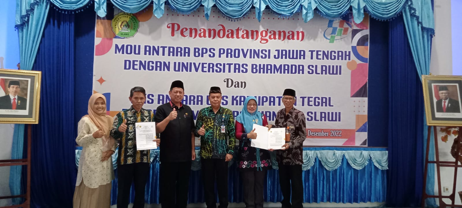 Universitas Bhamada Slawi Menandatangani MOU dengan Badan Pusat Statistik Provinsi Jawa Tengah, dan PKS dengan Badan Pusat Statistik Kab. Tegal